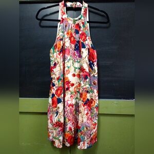 Vibrant Floral Halter Dress